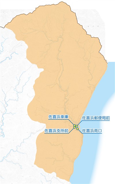 デマンドさきはま線　路線図